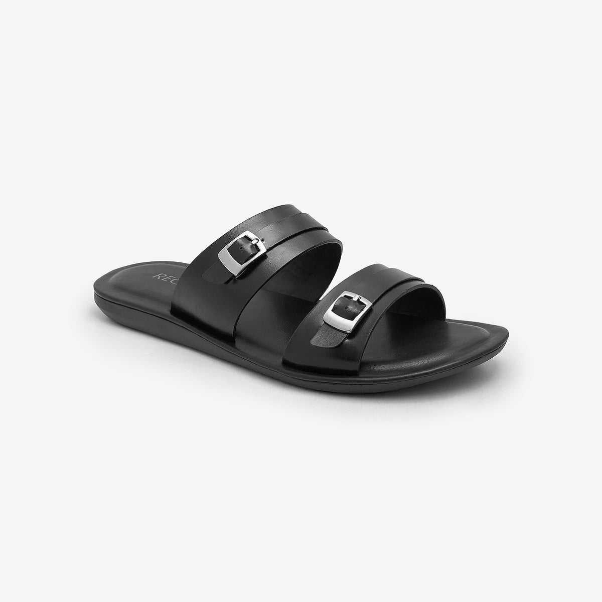 Buy BLACK Men's Dual Buckle Chappals – ShoePlanet.pk